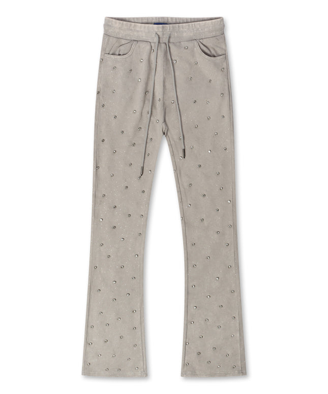 Rebel Denim Diamond Stacked Sweatpants - Grey