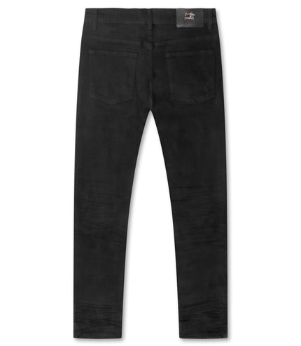 Damati  Distressed Slim Fit Stretch Jeans - Jet Black