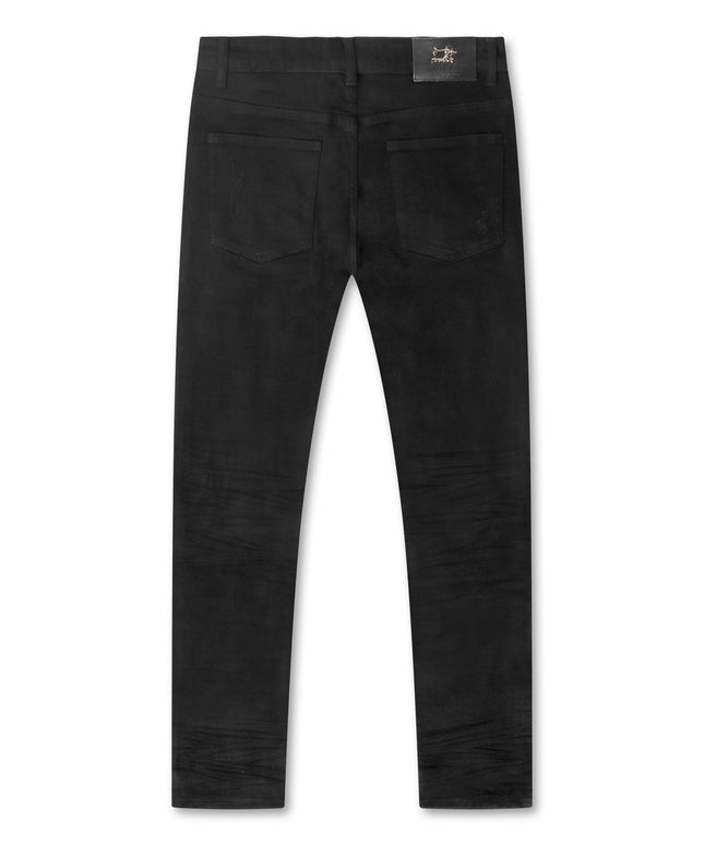 Damati  Distressed Slim Fit Stretch Jeans - Jet Black