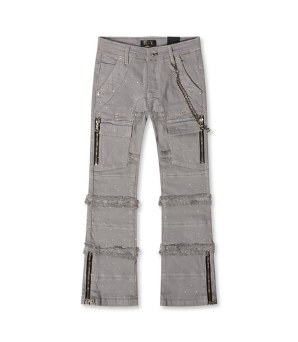 Elite Denim Kids Rhinestone Chain Jeans - Silver
