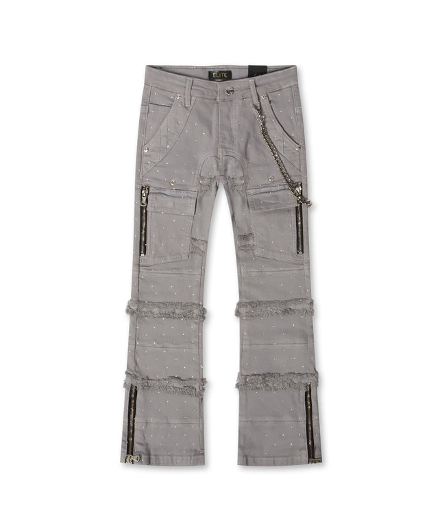 Elite Denim Kids Rhinestone Chain Jeans - Silver