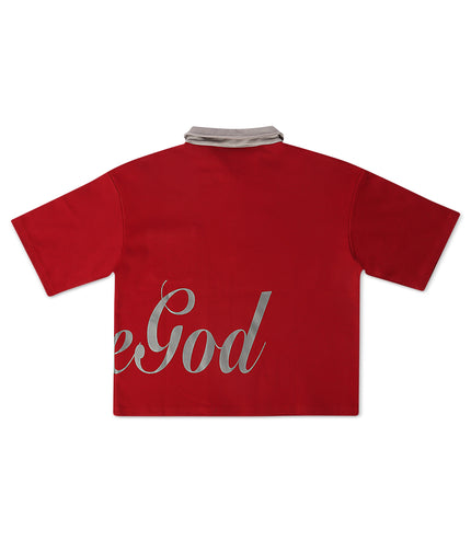 Juice God Clothing Quarter Zip Polo - Red