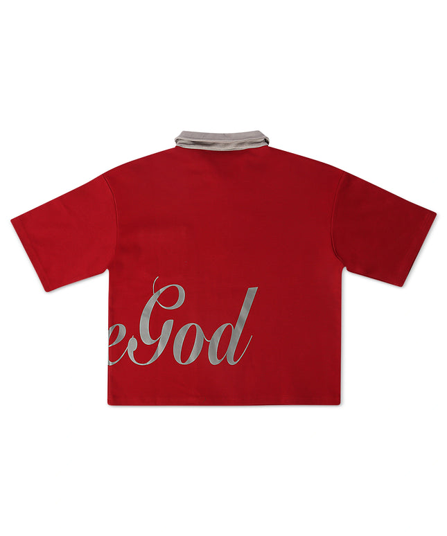 Juice God Clothing Quarter Zip Polo - Red