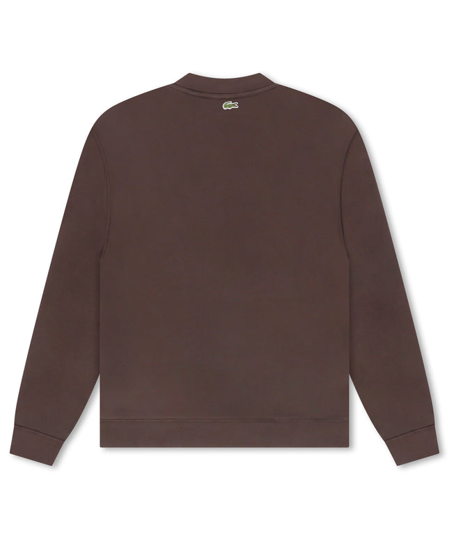 Lacoste Embroidered Shield Fleece Sweatshirt - Brown