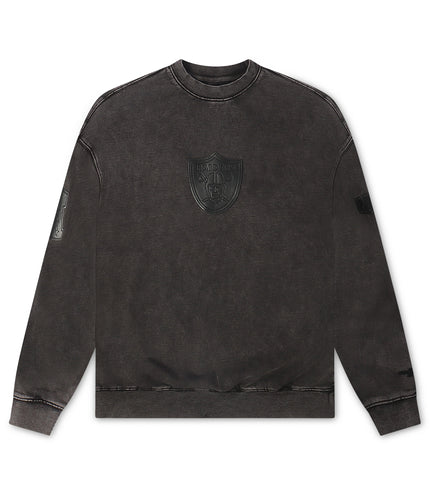 Pro Standard Raiders Enzyme Drop Shoulder Crewneck - Washed Black