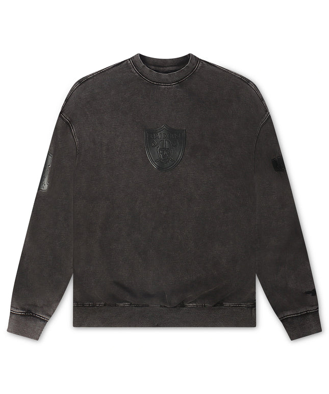 Pro Standard Raiders Enzyme Drop Shoulder Crewneck - Washed Black
