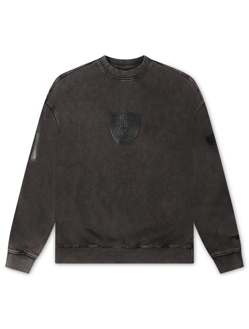 Pro Standard Raiders Enzyme Drop Shoulder Crewneck - Washed Black