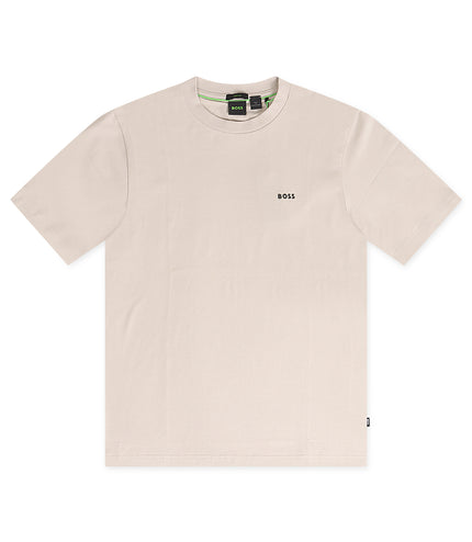 Boss Green Contrast Logo Tee - Cream