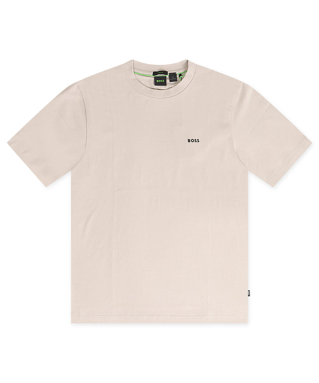 Boss Green Contrast Logo Tee - Cream