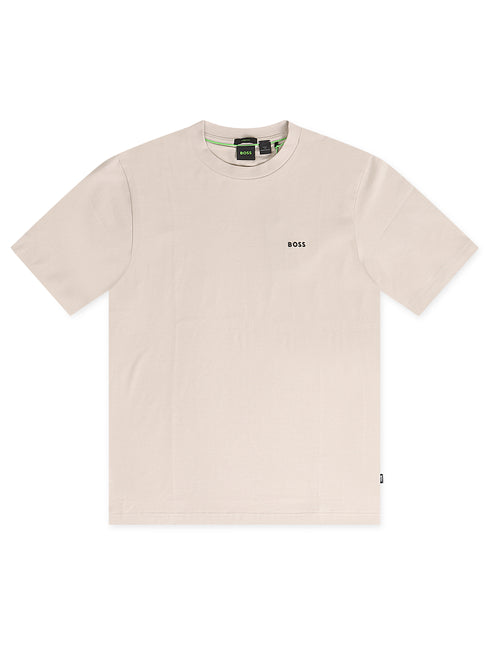 Boss Green Contrast Logo Tee - Cream