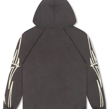 BLDG4 Streak Zip-up Hoodie - Charcoal Art