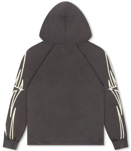 BLDG4 Streak Zip-up Hoodie - Charcoal Art