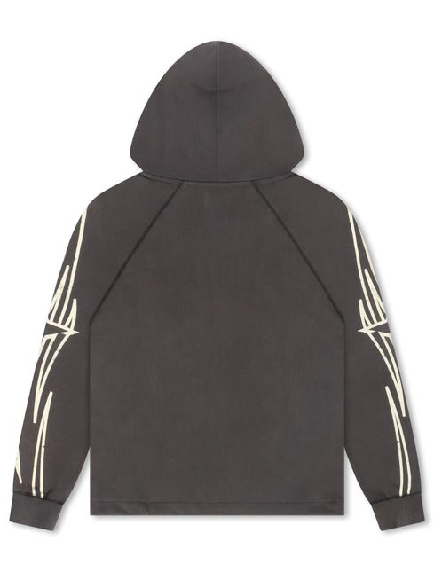BLDG4 Streak Zip-up Hoodie - Charcoal Art