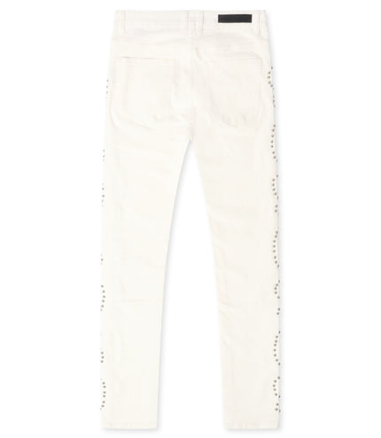 Embellish Onix Rhinestone Jeans - White
