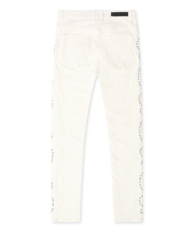 Embellish Onix Rhinestone Jeans - White