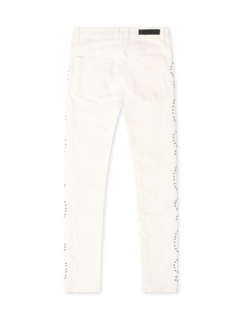 Embellish Onix Rhinestone Jeans - White