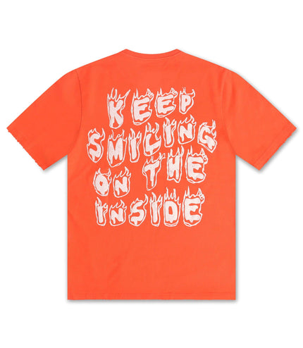 Valabasas Keep Smiling Tee - Vintage Flame Orange - Denim Exchange 