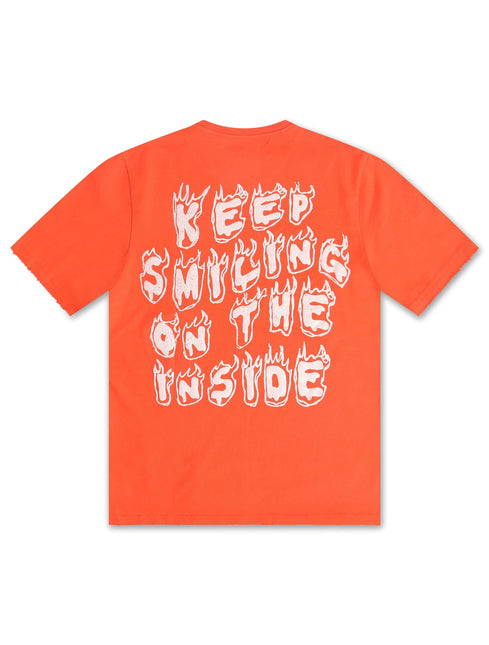 Valabasas Keep Smiling Tee - Vintage Flame Orange - Denim Exchange 