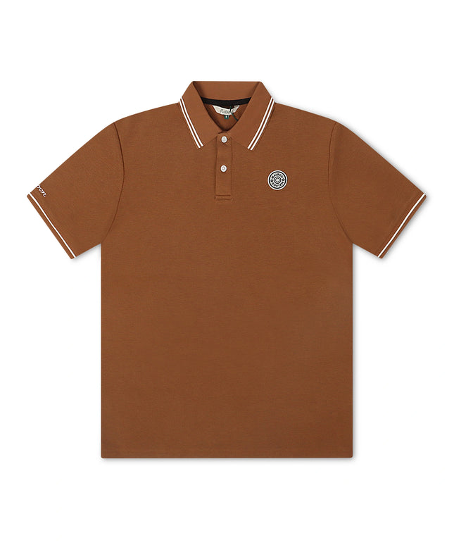 Malbon Fairway Applique Pique Polo - British Tan
