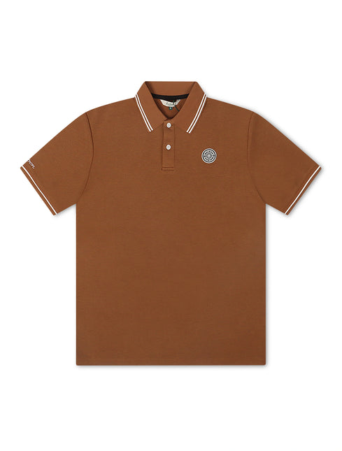 Malbon Fairway Applique Pique Polo - British Tan