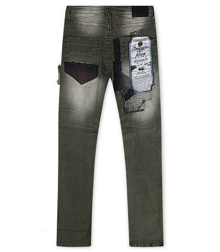 Smugglers Moon Slim Fit Denim Jeans - Olive