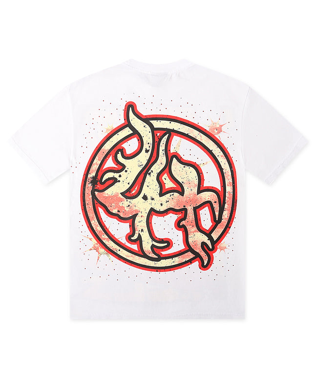 LOST HILLS Rhinestone Skull Graphic Tee - White