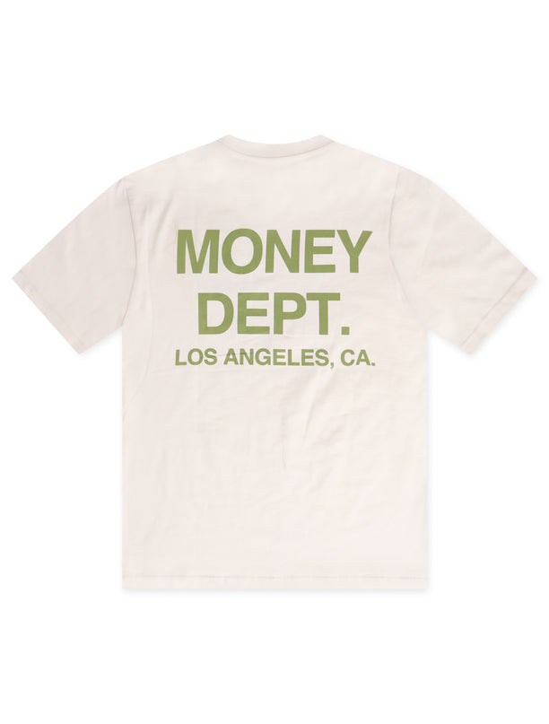 Money Dept. Los Angeles Heavyweight Tee - Cream/Lime Green