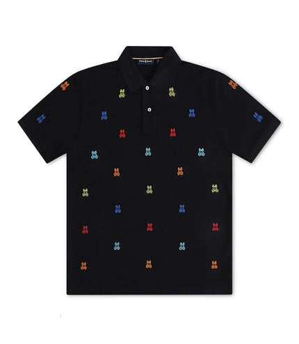 Psycho Bunny Bonham Pique Polo - Black - Denim Exchange 