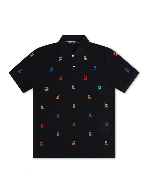 Psycho Bunny Bonham Pique Polo - Black - Denim Exchange 