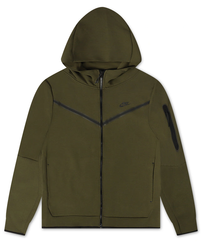 Nike Mens Sportswear Tech Fleece Full-Zip Hoodie - Olive