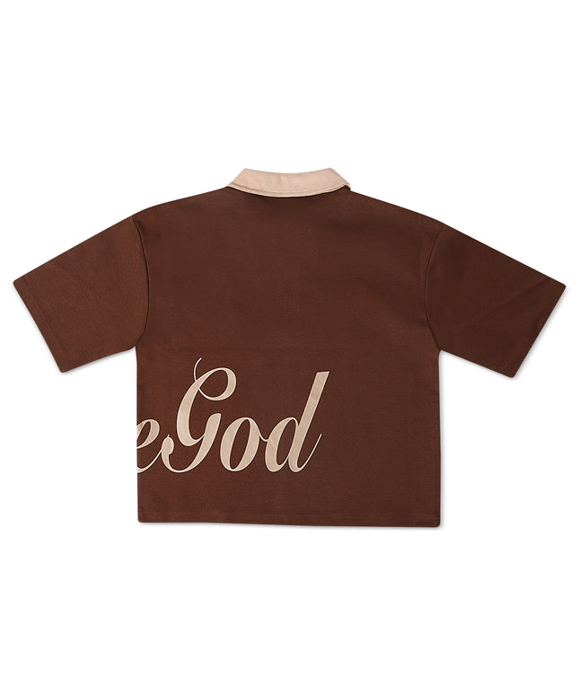 Juice God Clothing Quarter Zip Polo - Brown
