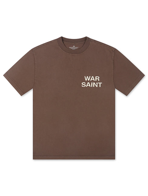 Warsaint LA Script Tee - Brown/White
