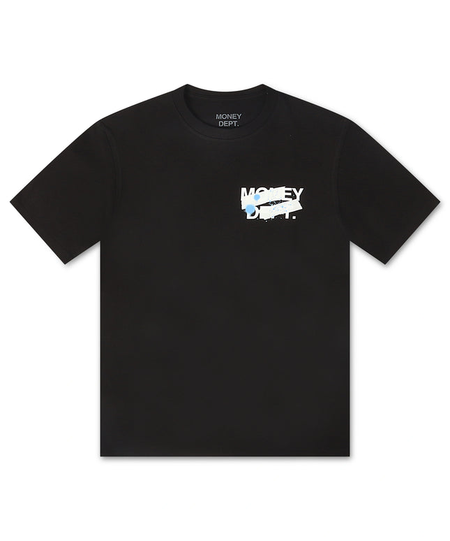 Money Dept. Tape Logo Tee - Black/Blue