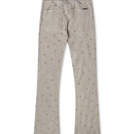 Rebel Denim Diamond Stacked Sweatpants - Grey - denim exchange