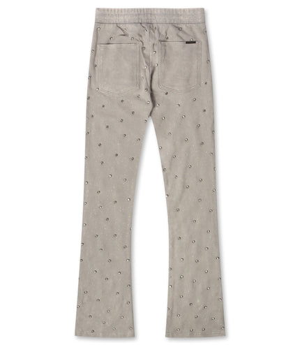 Rebel Denim Diamond Stacked Sweatpants - Grey
