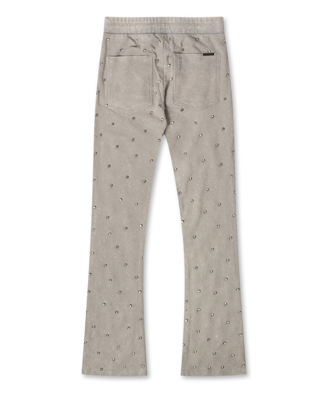 Rebel Denim Diamond Stacked Sweatpants - Grey