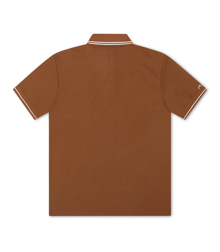 Malbon Fairway Applique Pique Polo - British Tan
