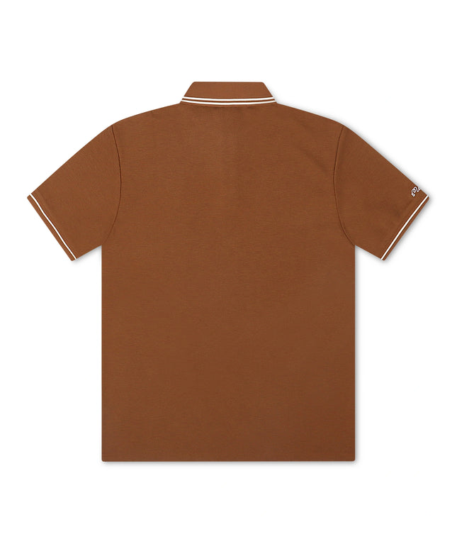 Malbon Fairway Applique Pique Polo - British Tan