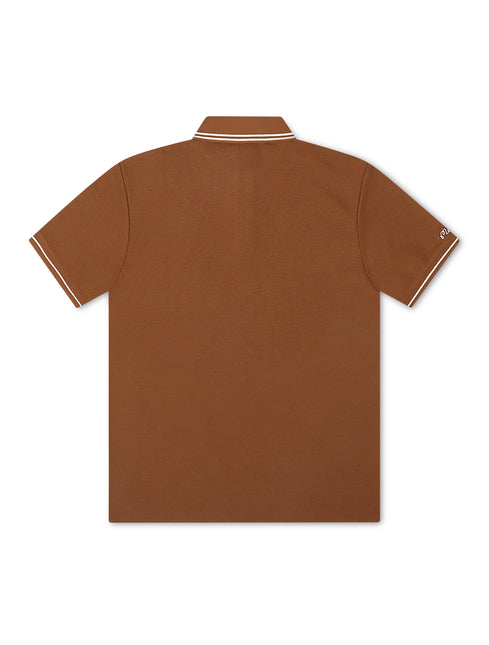 Malbon Fairway Applique Pique Polo - British Tan