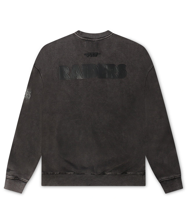 Pro Standard Raiders Enzyme Drop Shoulder Crewneck - Washed Black