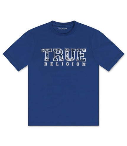 TRUE RELIGION FLOCK TEE - PACIFIC BLUE TRUE RELIGION