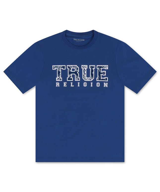 TRUE RELIGION FLOCK TEE - PACIFIC BLUE TRUE RELIGION