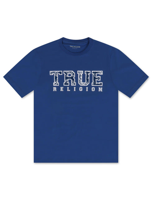 TRUE RELIGION FLOCK TEE - PACIFIC BLUE TRUE RELIGION