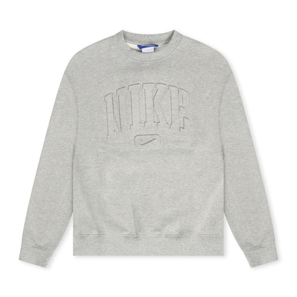 Nike Womens Studio Fleece Embossed Crewneck - Heather Grey