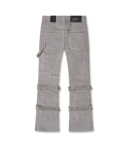 Elite Denim Kids Rhinestone Chain Jeans - Silver