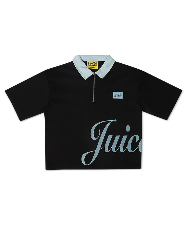 Juice God Clothing Quarter Zip Polo - Black