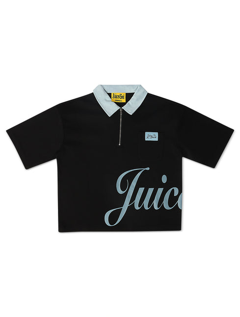 Juice God Clothing Quarter Zip Polo - Black