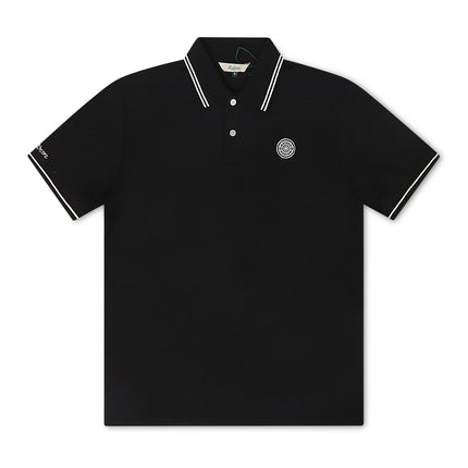 Malbon Fairway Applique Pique Polo - Black