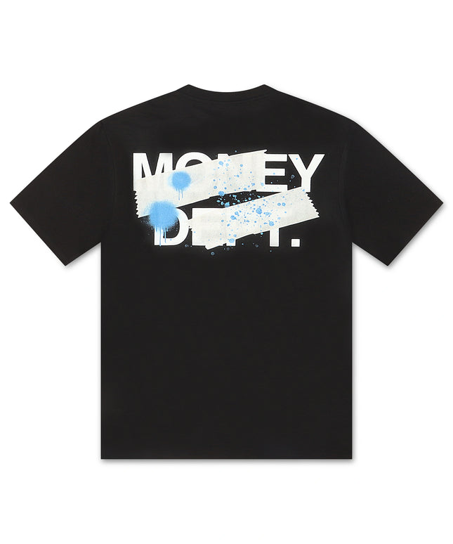 Money Dept. Tape Logo Tee - Black/Blue