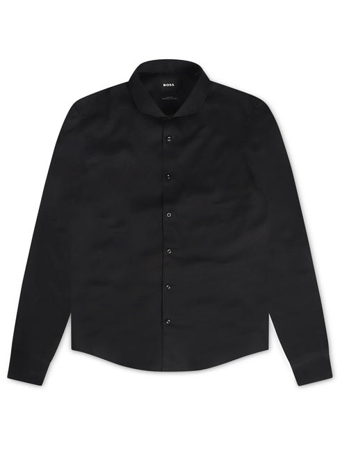 Hugo Boss Hank Spread Button-Up Long Sleeve - Black